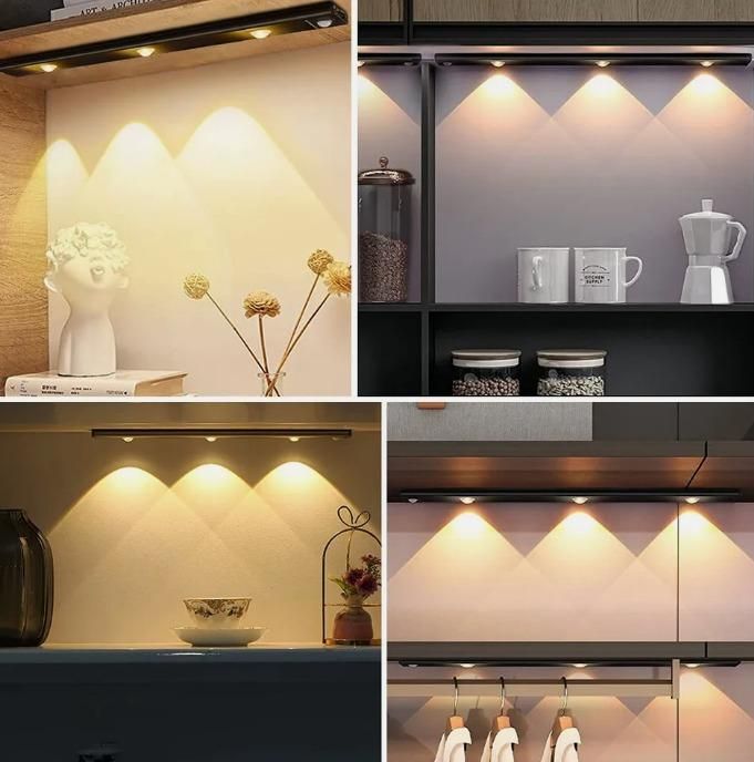 USB Rechargeable Motion Sensor LED Light | Wireless Stick-On Cabinet Lamp | Warm & White Light | 1 Pc