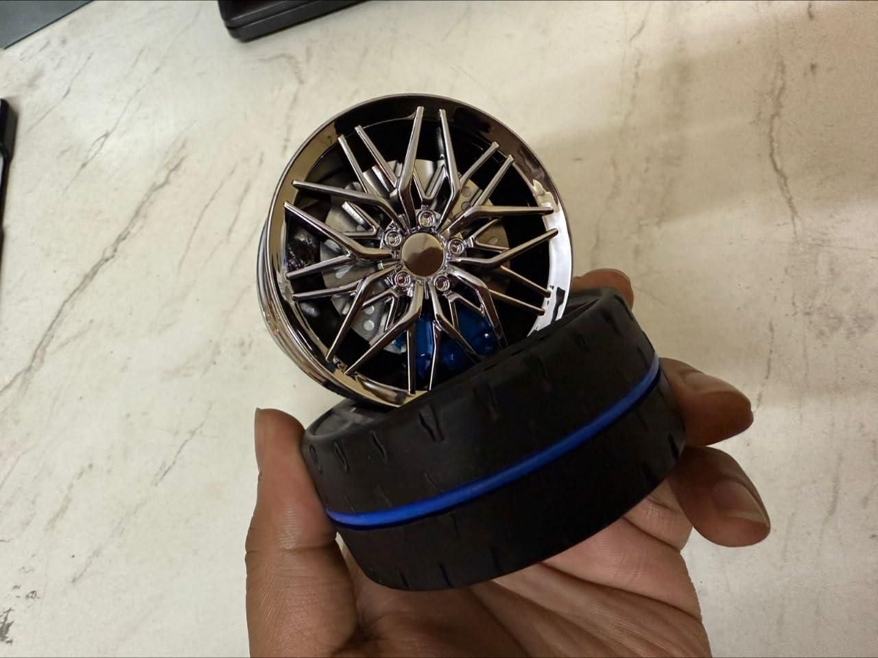 Car Aromatherapy Solar Wheel Perfume | Metal Body Rotating Dashboard Fragrance Diffuser | Pack of 1