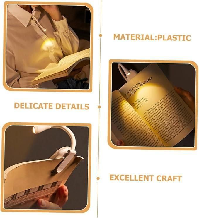 360° Flexible LED Book Light with Clip | USB Rechargeable | 3 Color Modes | Eye-Friendly Design