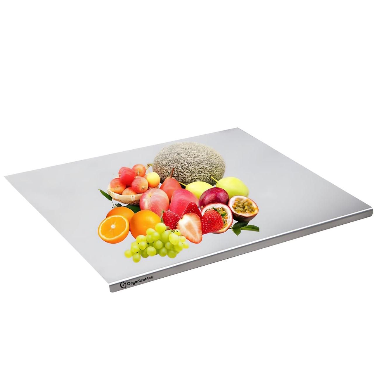 Heavy-Duty Stainless Steel Cutting Board | Rust-Resistant, Non-Porous with Juice Groove | 35x31cm | Pack of 1