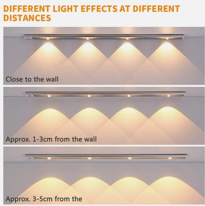 USB Rechargeable Motion Sensor LED Light | Wireless Stick-On Cabinet Lamp | Warm & White Light | 1 Pc