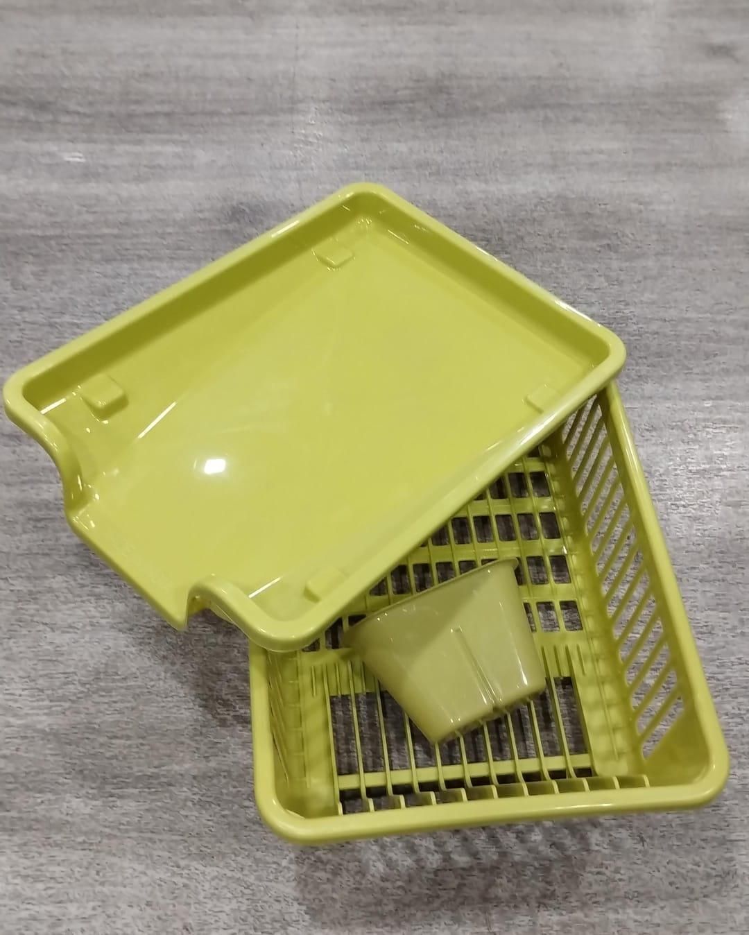 Multipurpose 3-in-1 Kitchen Dish Drainer Rack | Plate, Cup & Cutlery Organizer | Durable Plastic | Pack of 1