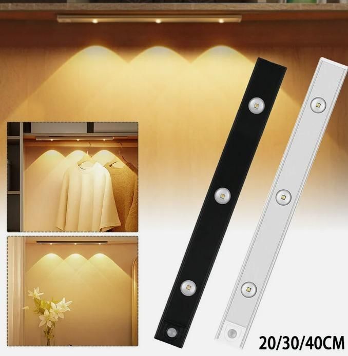 USB Rechargeable Motion Sensor LED Light | Wireless Stick-On Cabinet Lamp | Warm & White Light | 1 Pc