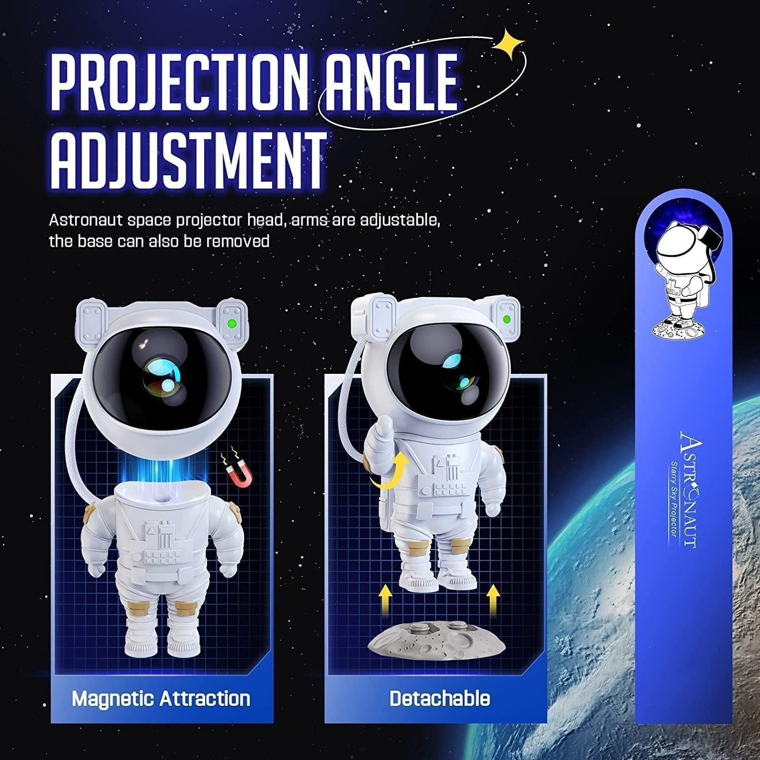 Astronaut Galaxy Projector with 360° Rotating Head & Remote Control | Night Light for Kids & Home Décor