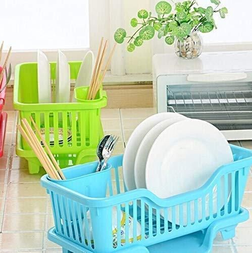 Multipurpose 3-in-1 Kitchen Dish Drainer Rack | Plate, Cup & Cutlery Organizer | Durable Plastic | Pack of 1