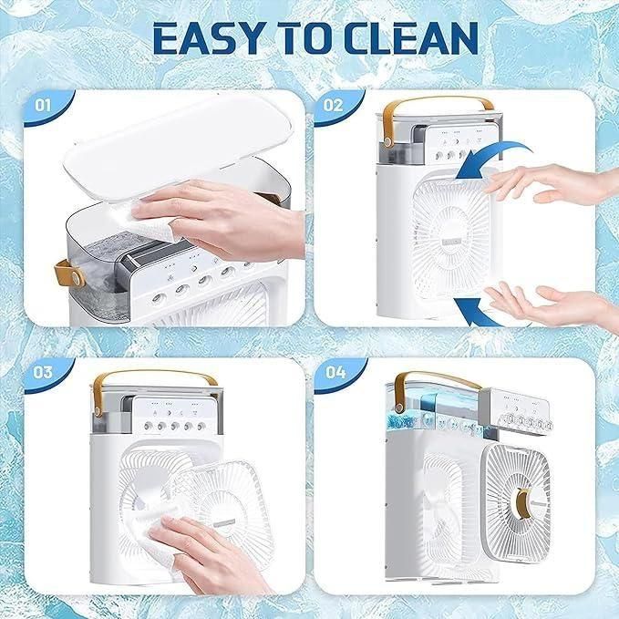 Multifunction Mist Fan – USB Rechargeable Portable Air Cooler & Humidifier for Home & Office (Pack of 1)