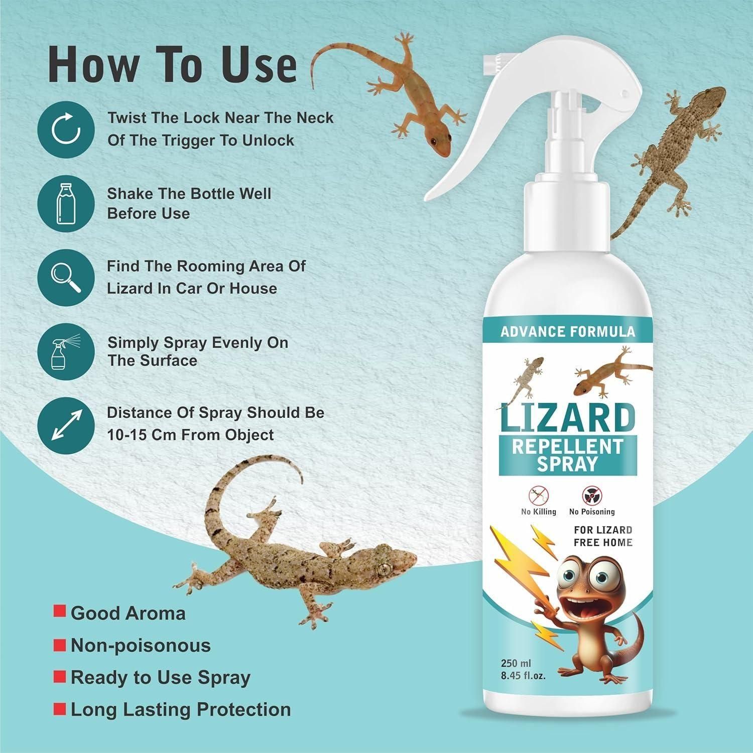 Lizard Repellent Spray for Home – 250ML| Cedarwood Scent | Pest Control Liquid