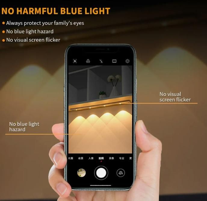 USB Rechargeable Motion Sensor LED Light | Wireless Stick-On Cabinet Lamp | Warm & White Light | 1 Pc