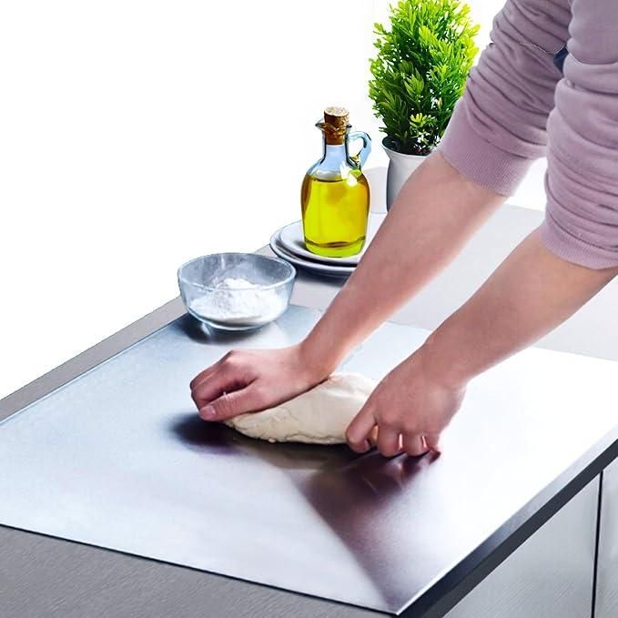 Heavy-Duty Stainless Steel Cutting Board | Rust-Resistant, Non-Porous with Juice Groove | 35x31cm | Pack of 1