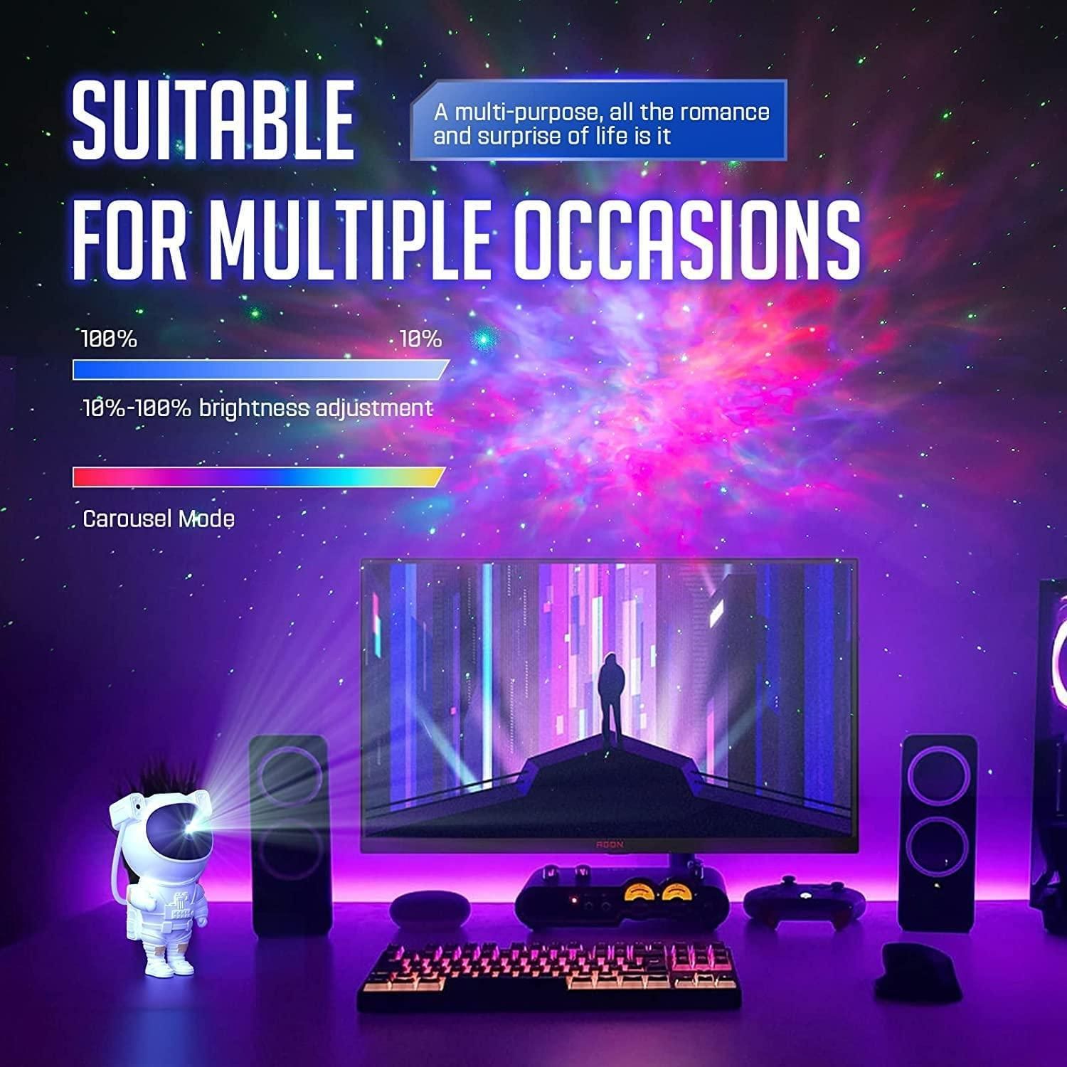 Astronaut Galaxy Projector with 360° Rotating Head & Remote Control | Night Light for Kids & Home Décor