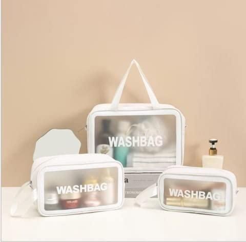 Waterproof Toiletry Travel Bags – Printed PVC Organizer Pouches for Women (Combo of 3)