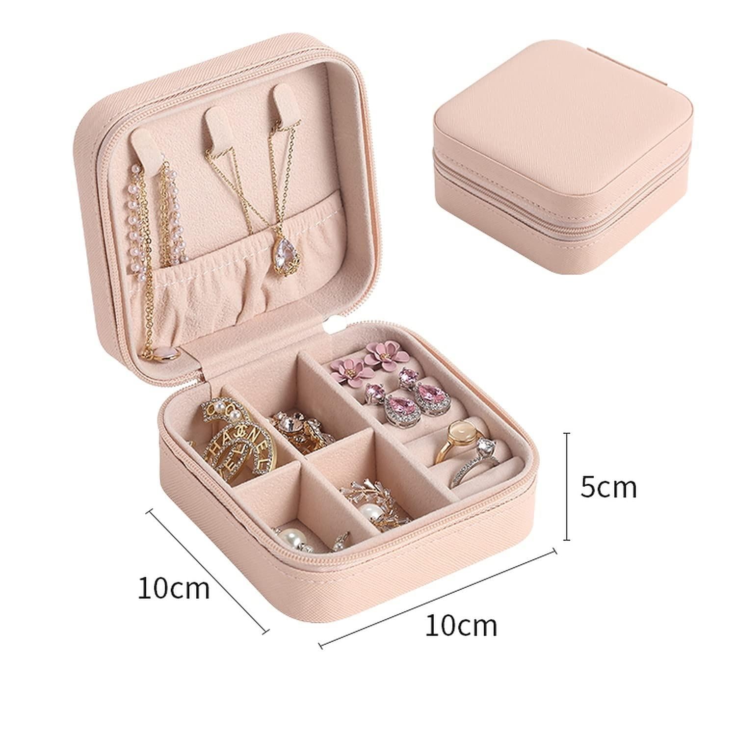 Portable Travel Jewellery Organizer Pouch – Compact PU Leather Storage Box for Women (1 Pc, Assorted Color)