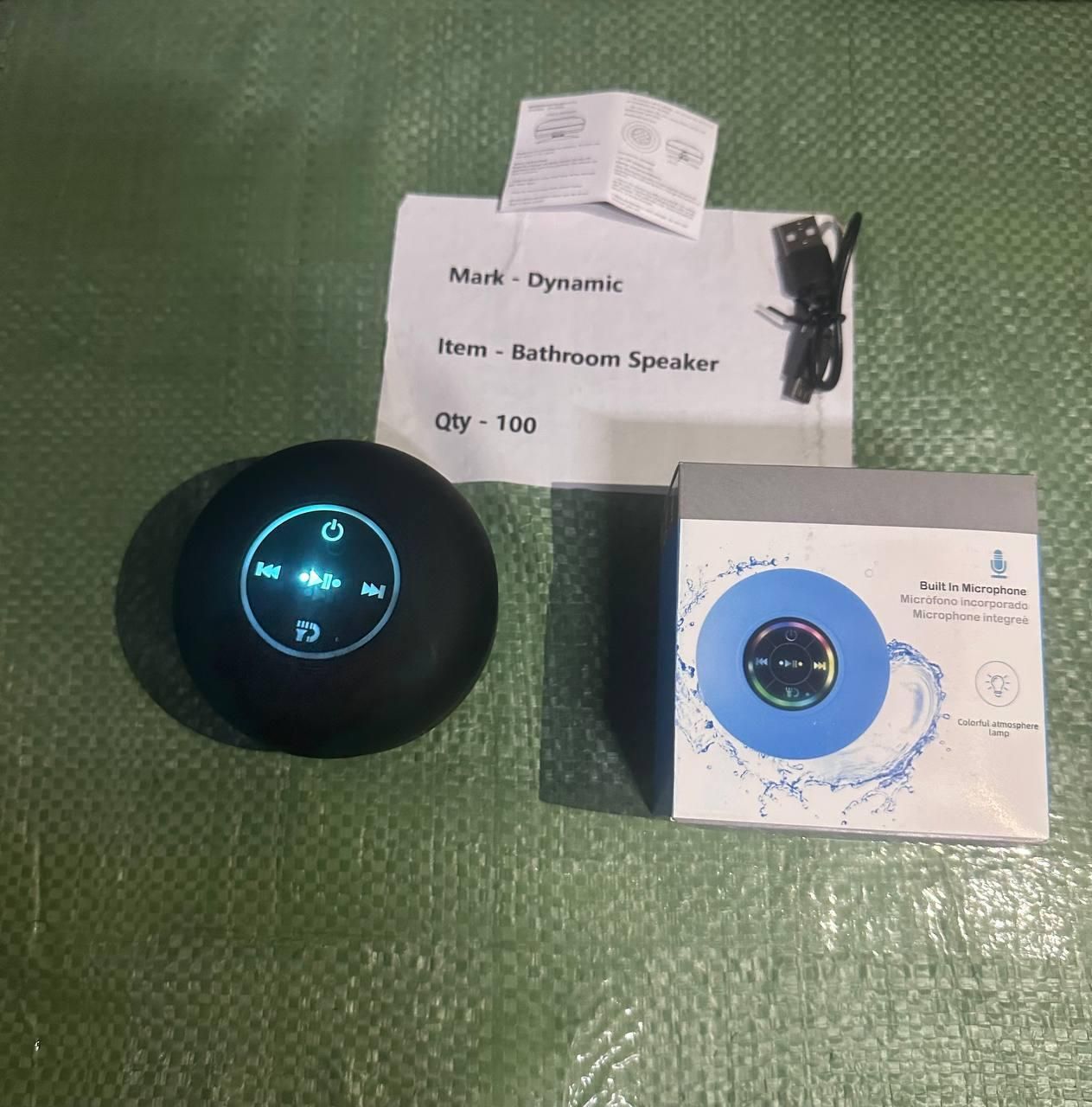 Large Suction Cup Bluetooth Speaker | Waterproof with LED Light Show | Mini Portable Wireless Speaker | Pack of 1
