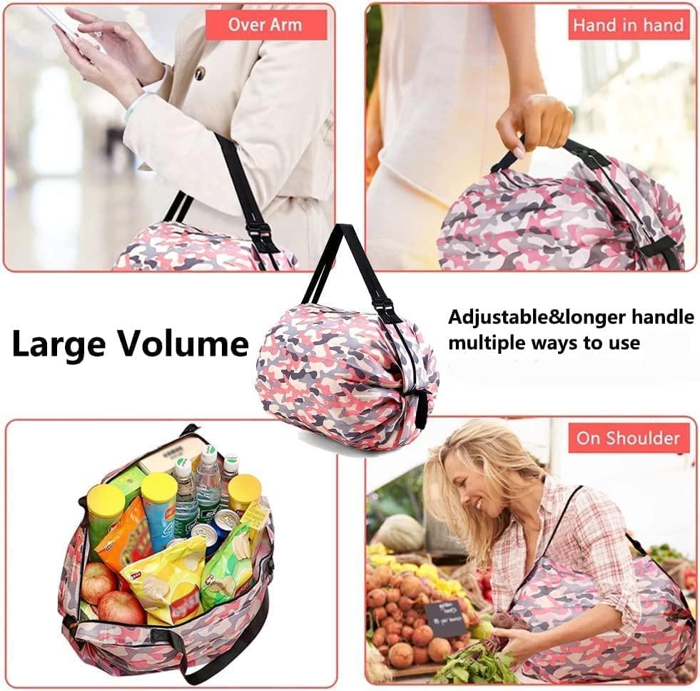 Travel-Friendly Foldable Tote Bag | Waterproof Nylon Shoulder Bag with Zipper | Lightweight & Reusable