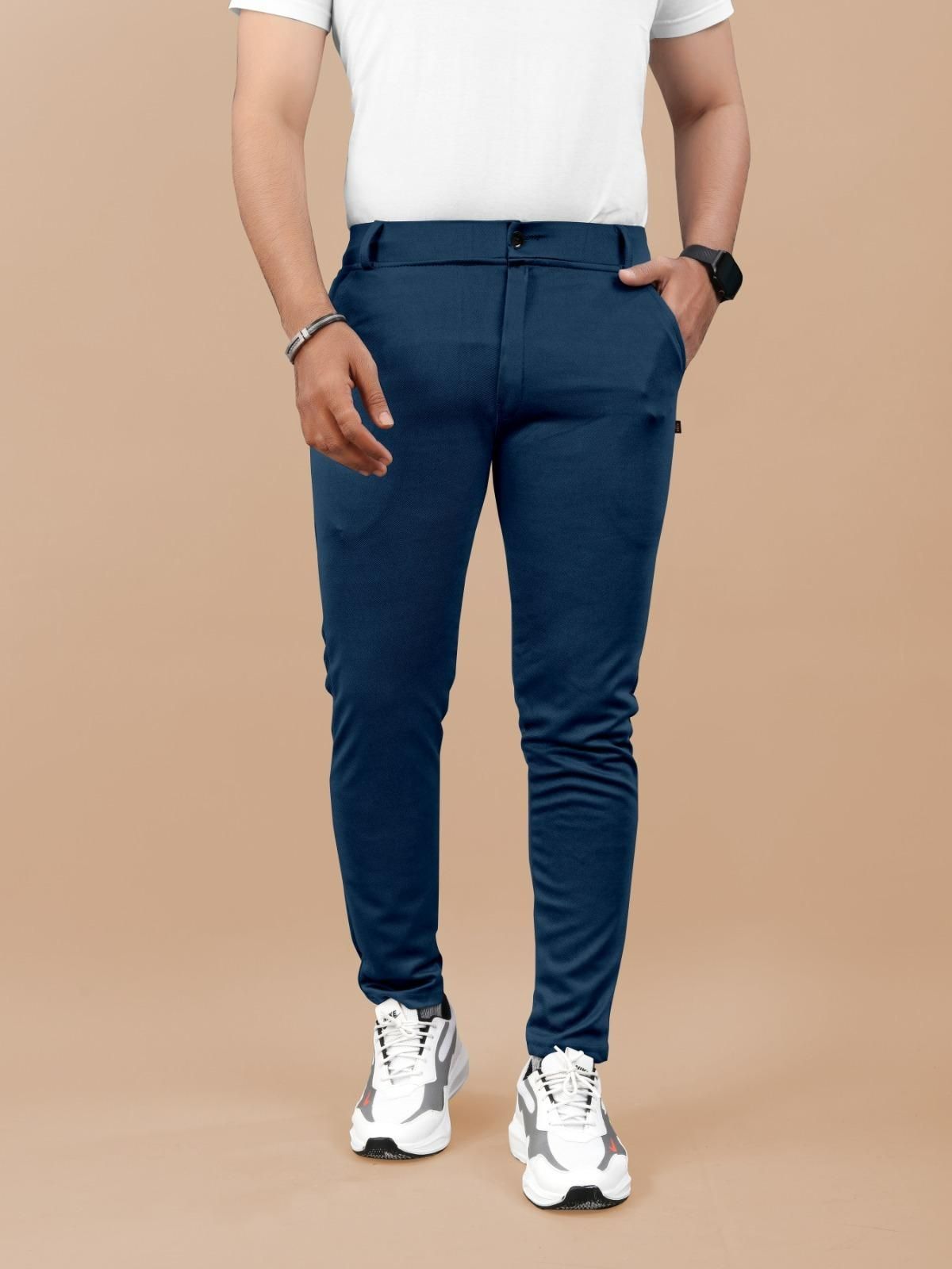 Men’s High Elasticity Classic Cotton Pants | Solid Colors | Comfortable Everyday Wear | Pack of 3