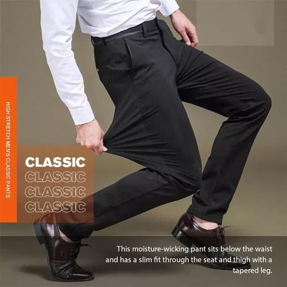 Men’s High Elasticity Classic Cotton Pants | Solid Colors | Comfortable Everyday Wear | Pack of 3