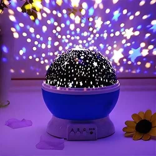Star Master 360° Rotating Moon Night Light Projector with USB Cable | Multi-Color Galaxy Lamp for Kids Room (Pack of 1, Random Color)