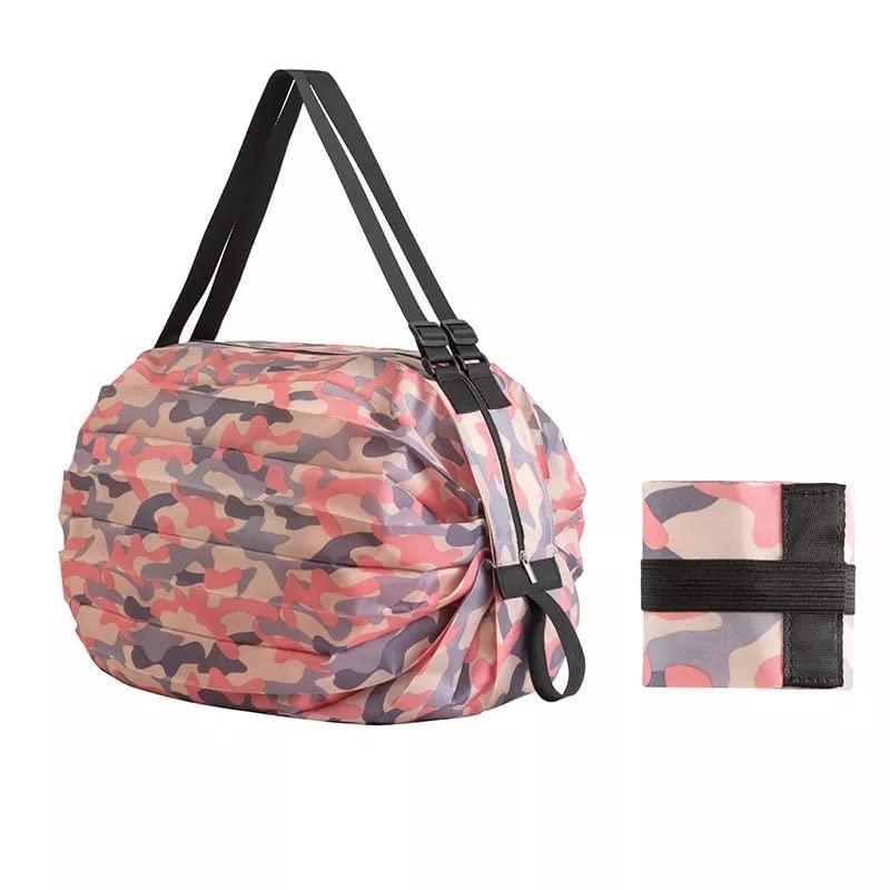 Travel-Friendly Foldable Tote Bag | Waterproof Nylon Shoulder Bag with Zipper | Lightweight & Reusable