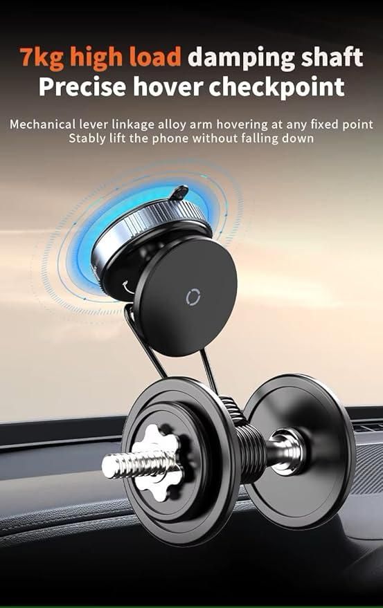 Magnetic Suction Phone Holder – 360° Rotating Mobile Stand for Car, Desk, Kitchen & More (1 Pc)