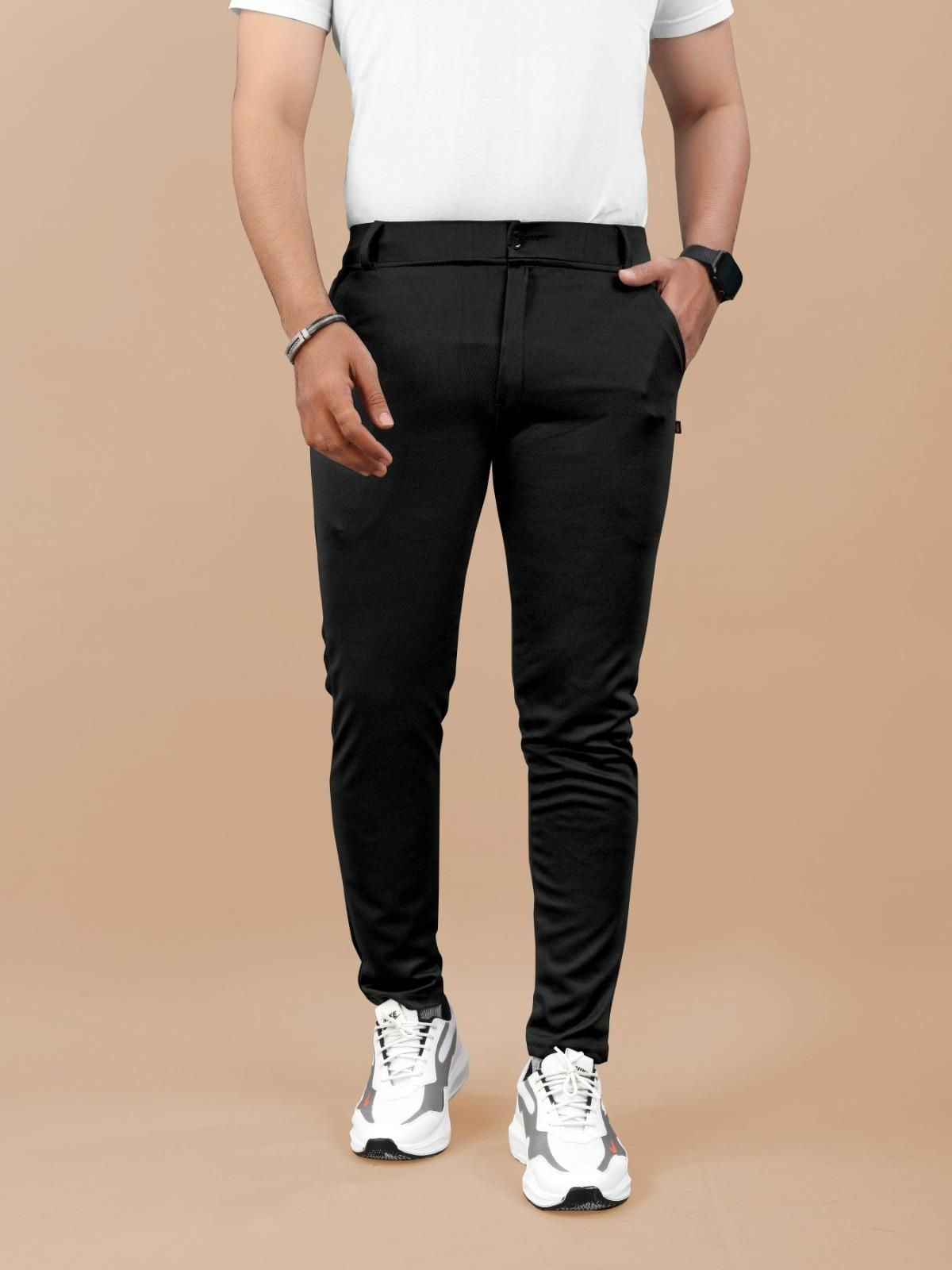 Men’s High Elasticity Classic Cotton Pants | Solid Colors | Comfortable Everyday Wear | Pack of 3