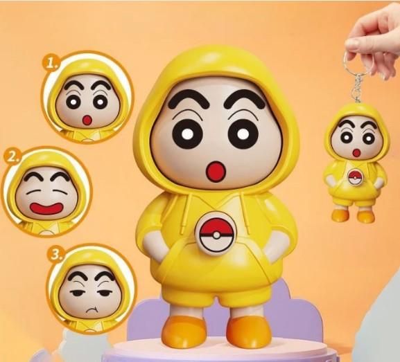 Shinchan Face Changing Keychain – Fun & Expressive PVC Character Keyring (1 Pc)