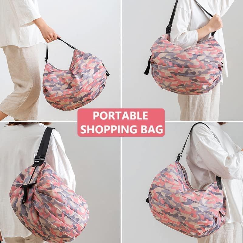Travel-Friendly Foldable Tote Bag | Waterproof Nylon Shoulder Bag with Zipper | Lightweight & Reusable