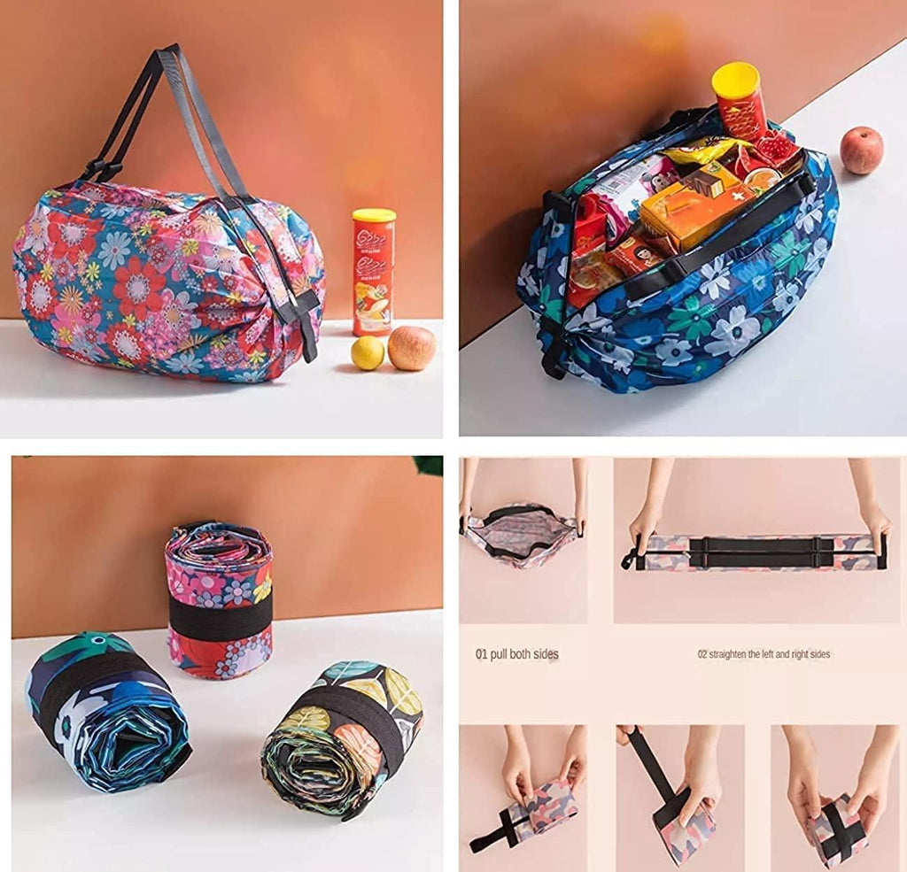 Travel-Friendly Foldable Tote Bag | Waterproof Nylon Shoulder Bag with Zipper | Lightweight & Reusable