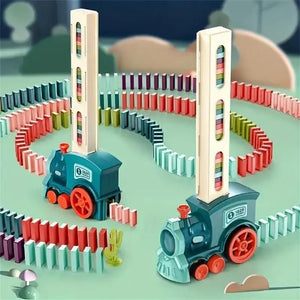Automatic Train Domino Toy Set for Kids – BPA-Free Plastic, Sound Effects, and 40 Colorful Dominoes (Pack of 1)