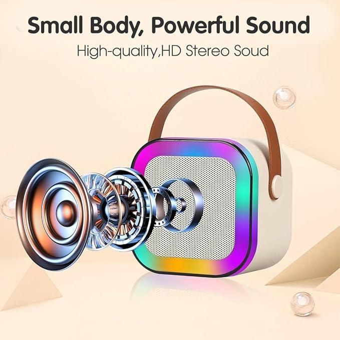Bluetooth Karaoke Speaker with Built-in Microphone | Wireless Portable Audio System | USB Type-C | Pack of 1