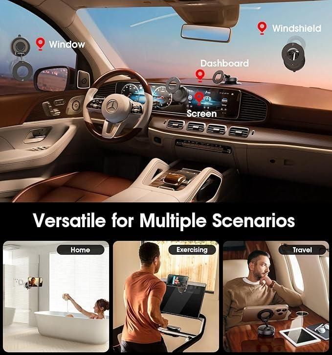Vacuum Suction Magnetic Bracket | Compact Mobile Holder | Hands-Free Use | 1 Pc
