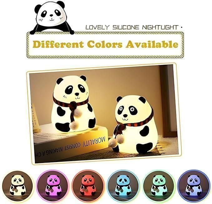 Touch Sensor Panda Lamp | Silicone Night Light for Kids | 7 Color LED Mood Light | 1 Pc