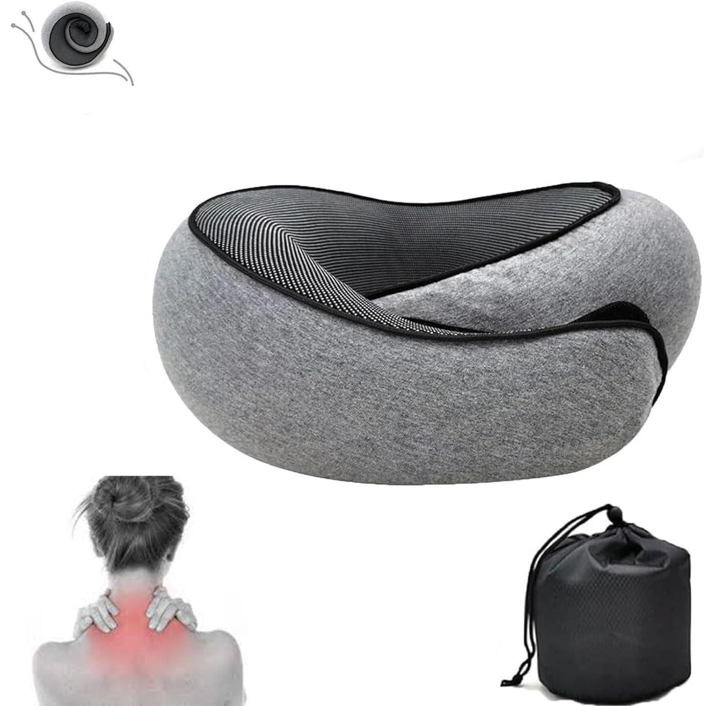 Wander Plus Memory Foam Travel Neck Pillow – Compressible Comfort for Flights & Road Trips (1 Pc)