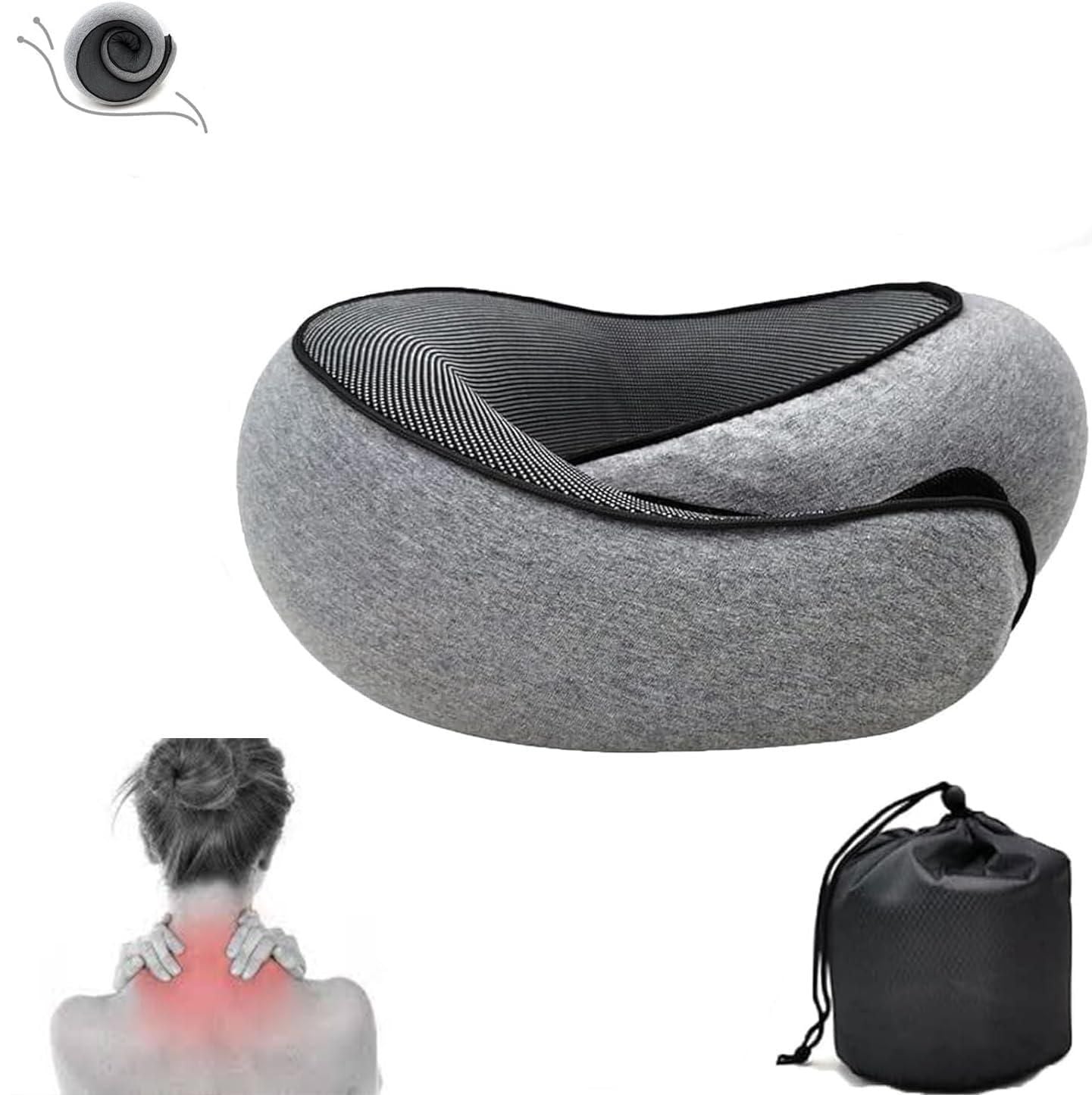 Wander Plus Memory Foam Travel Neck Pillow – Compressible Comfort for Flights & Road Trips (1 Pc)