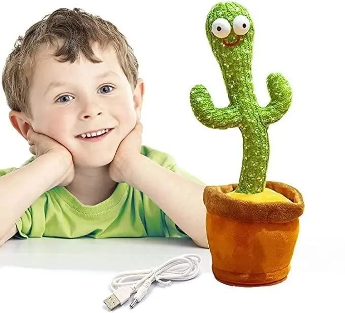 Dancing & Talking Cactus Toy | LED Musical Plush Cactus Mimicry Toy for Kids | Battery Operated | Pack of 1