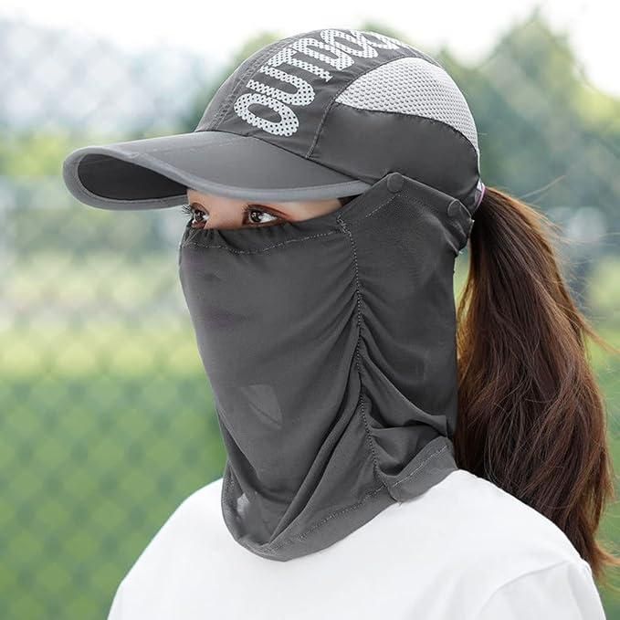 Women’s Sun Protection Cap | Detachable Cotton Face Mask | Outdoor Travel Hat | Pack of 1
