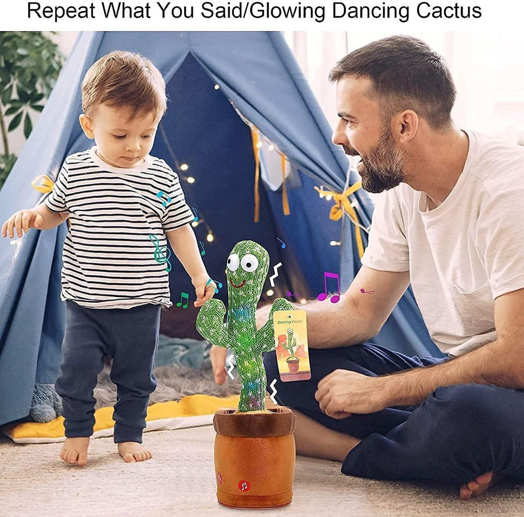 Dancing & Talking Cactus Toy | LED Musical Plush Cactus Mimicry Toy for Kids | Battery Operated | Pack of 1
