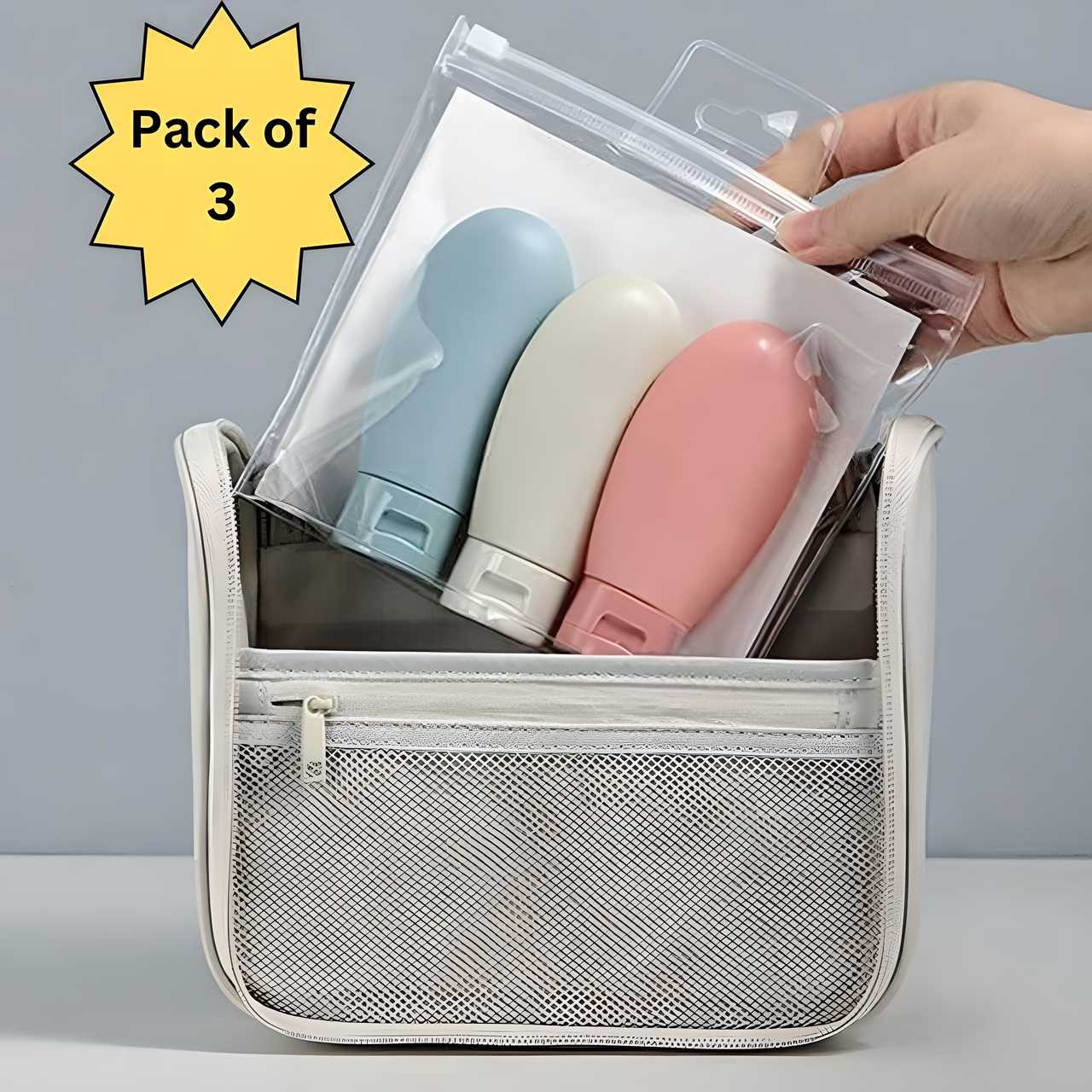 Travel Bottles Set, 60ML Travelling Bottles -  Pack of 3