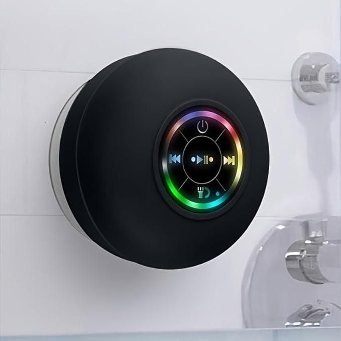 Large Suction Cup Bluetooth Speaker | Waterproof with LED Light Show | Mini Portable Wireless Speaker | Pack of 1