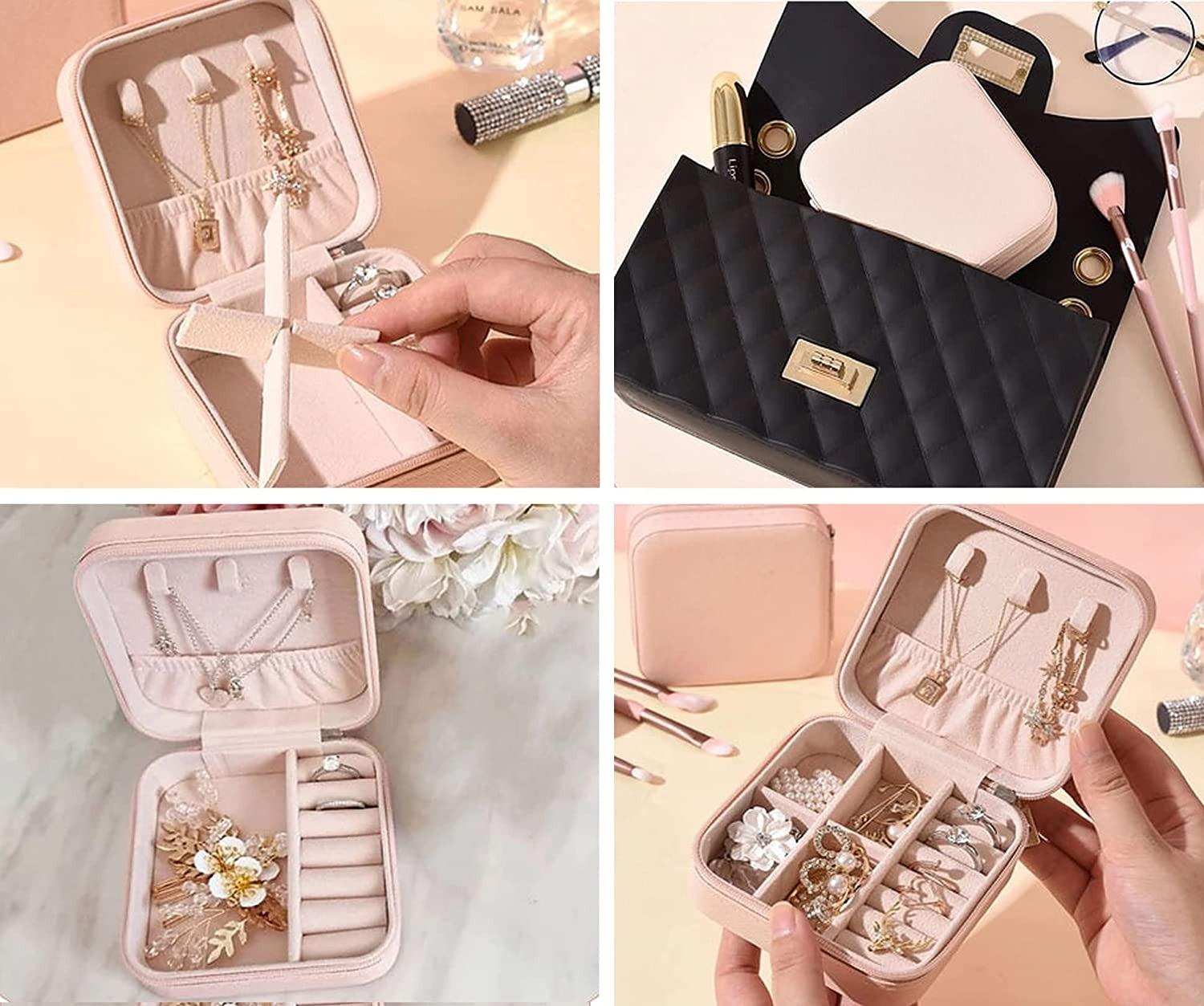 Portable Travel Jewellery Organizer Pouch – Compact PU Leather Storage Box for Women (1 Pc, Assorted Color)