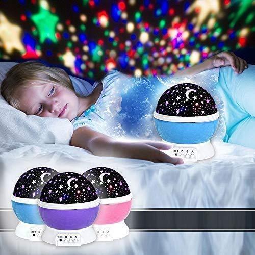 Star Master 360° Rotating Moon Night Light Projector with USB Cable | Multi-Color Galaxy Lamp for Kids Room (Pack of 1, Random Color)
