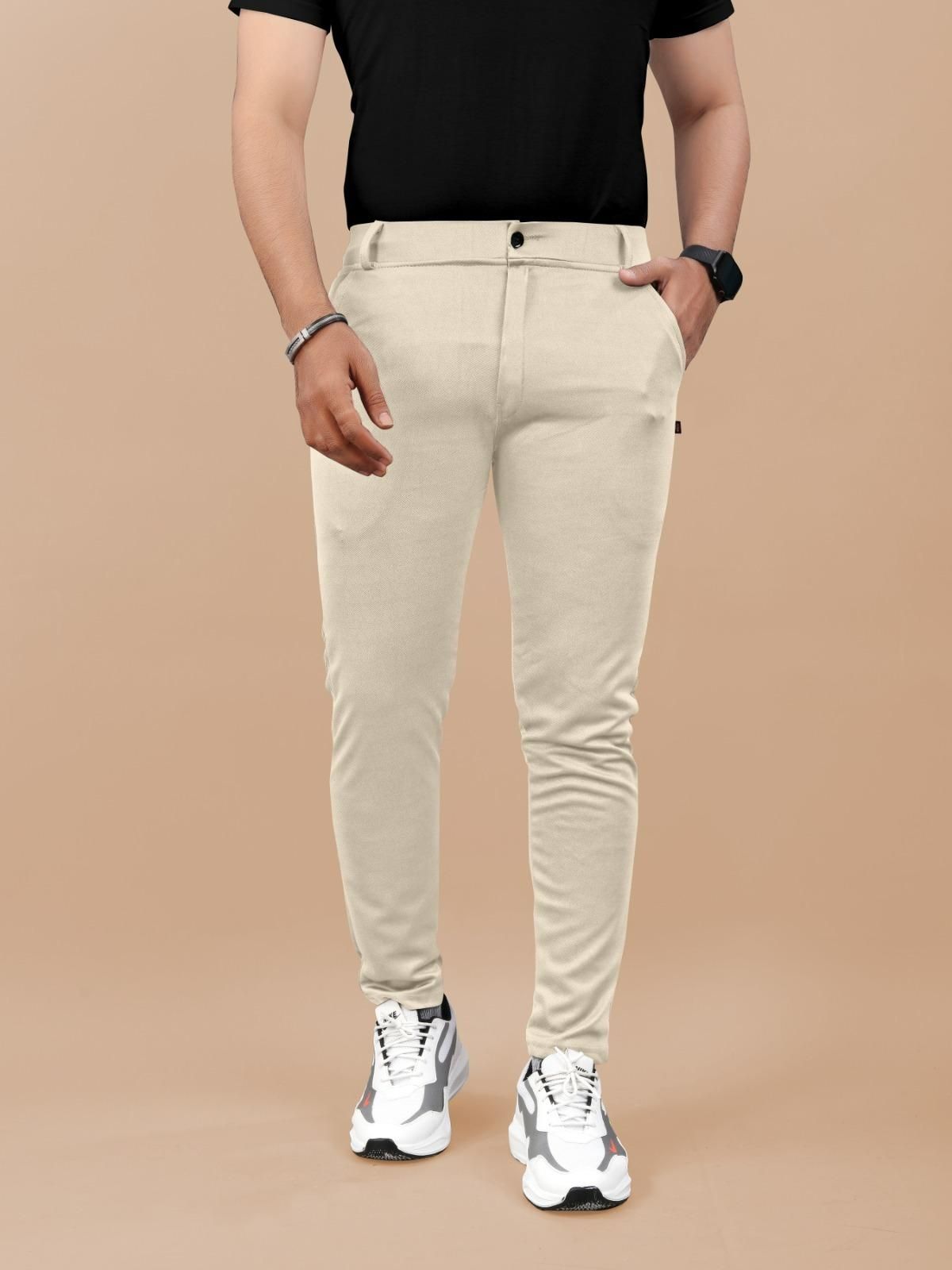 Men’s High Elasticity Classic Cotton Pants | Solid Colors | Comfortable Everyday Wear | Pack of 3