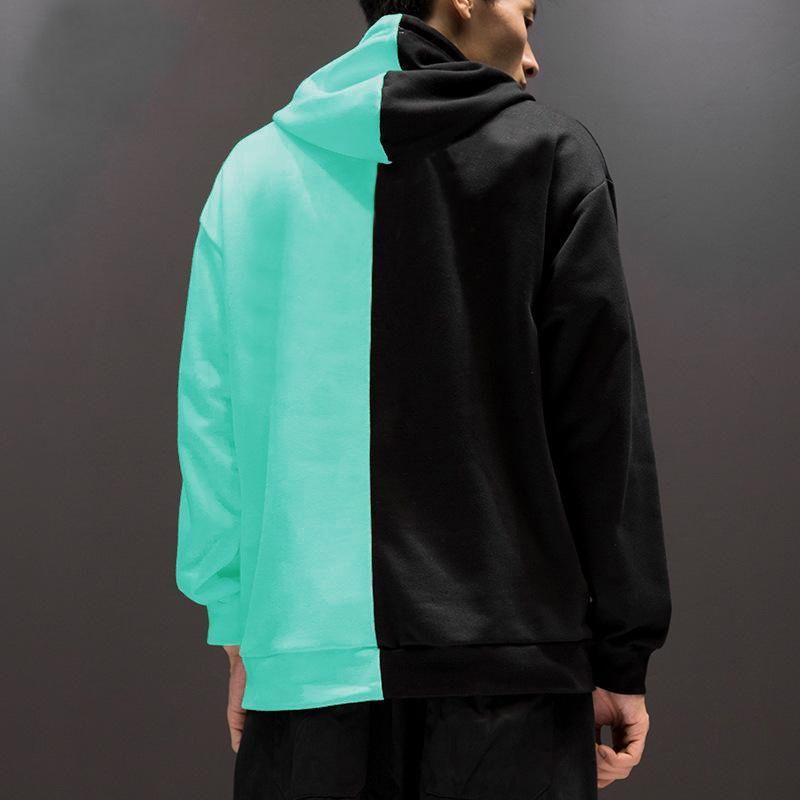 Men’s Cotton Blend Color Block Printed Hoodie – Full Sleeves | Loose Fit | Casual Wear (Multicolor)