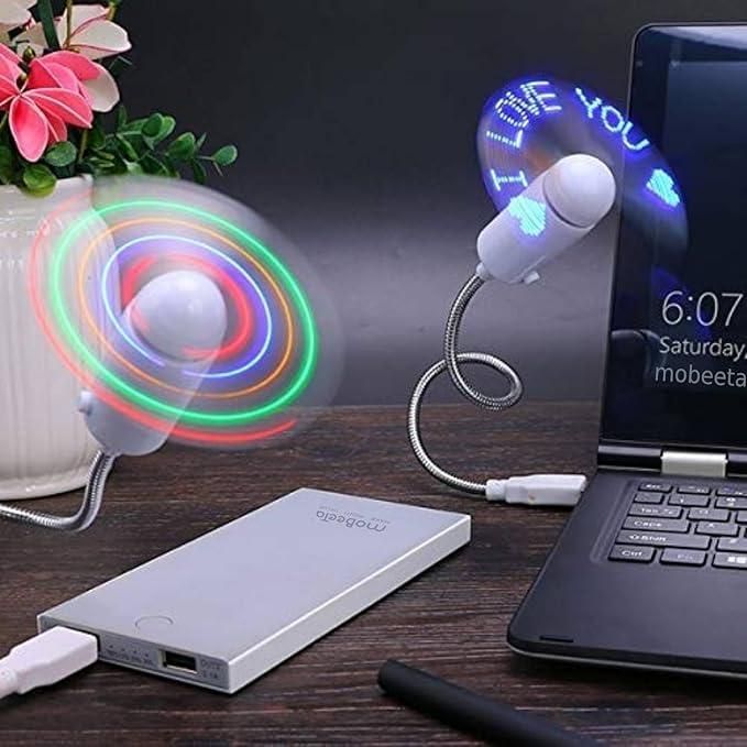 Programmable USB LED Message Fan | Custom Text Display with CD Software | Pack of 1