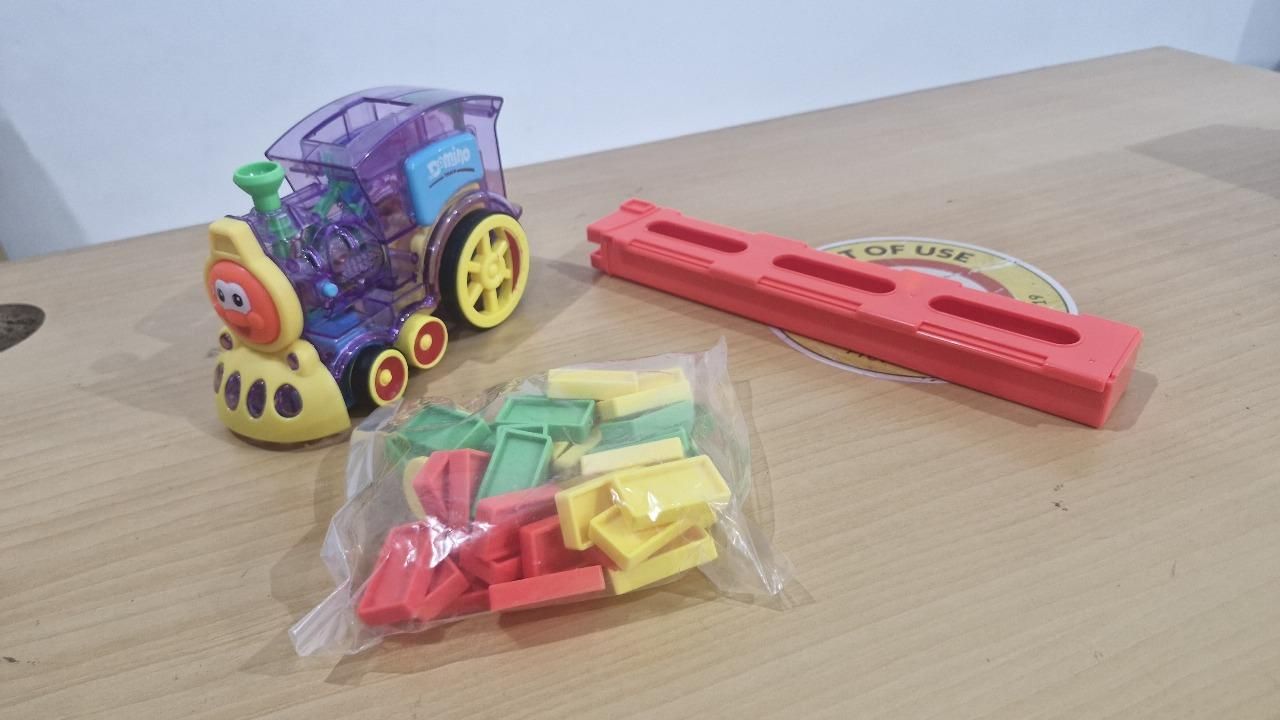 Automatic Train Domino Toy Set for Kids – BPA-Free Plastic, Sound Effects, and 40 Colorful Dominoes (Pack of 1)