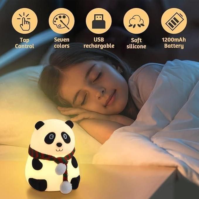 Touch Sensor Panda Lamp | Silicone Night Light for Kids | 7 Color LED Mood Light | 1 Pc