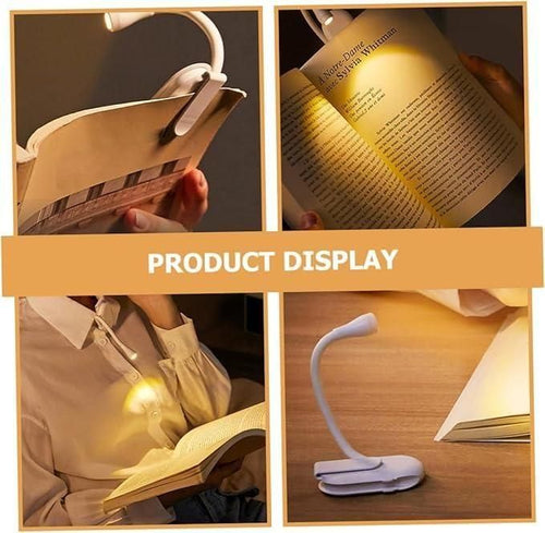 360° Flexible LED Book Light with Clip | USB Rechargeable | 3 Color Modes | Eye-Friendly Design