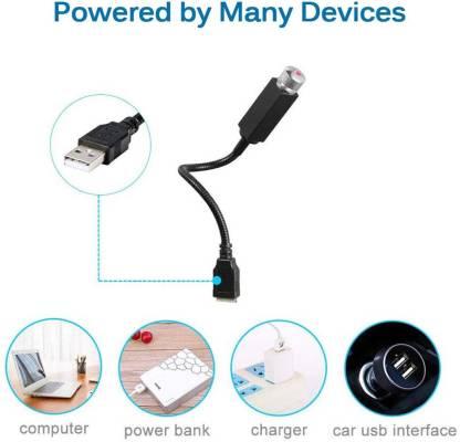 Star Fancy USB Night Light – Flexible Laser Projection Lamp with Multiple Lighting Effects | Atmosphere Lamp for Car & Room Décor (Black)