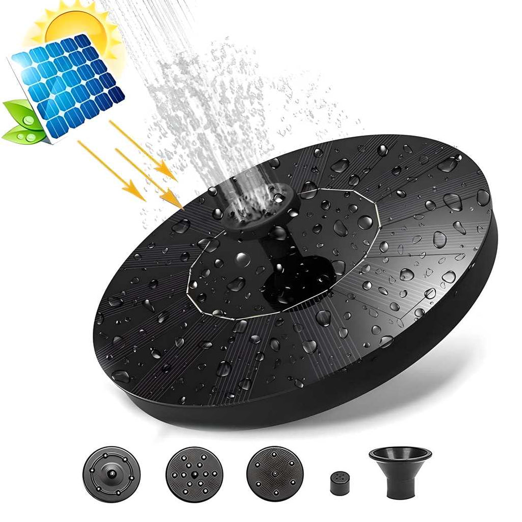 Solar Fountain Pump | Floating Solar-Powered Water Pump with 4 Nozzles | Ideal for Bird Baths, Ponds, Pools & Gardens | Pack of 1