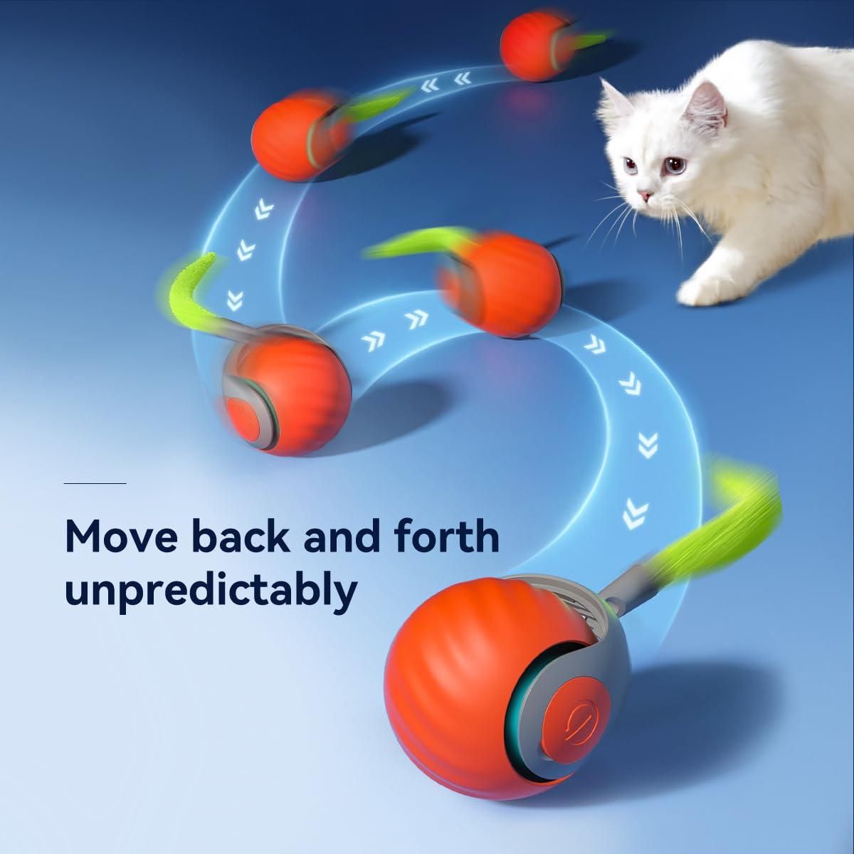 Interactive Rolling Ball Cat/Dog Toy – USB Rechargeable Smart Teaser for Cats & Kittens (Pack of 1)