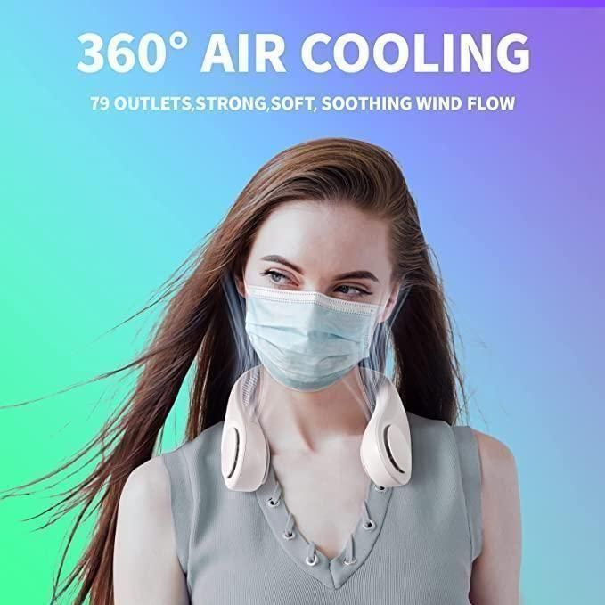Portable Bladeless Hanging Neck Fan – Rechargeable, Hands-Free Cooling Fan (Assorted Color, Pack of 1)